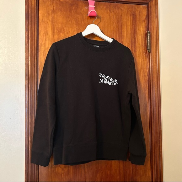 New York or Nowhere Sweatshirt Black White Signature Graphic Crewneck Small NYON - Picture 1 of 9